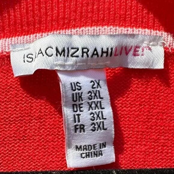 ISAAC MIZRAHI LIVE Cardigan dark pink Button down scalloped edge NWOT size 2X - Picture 2 of 5